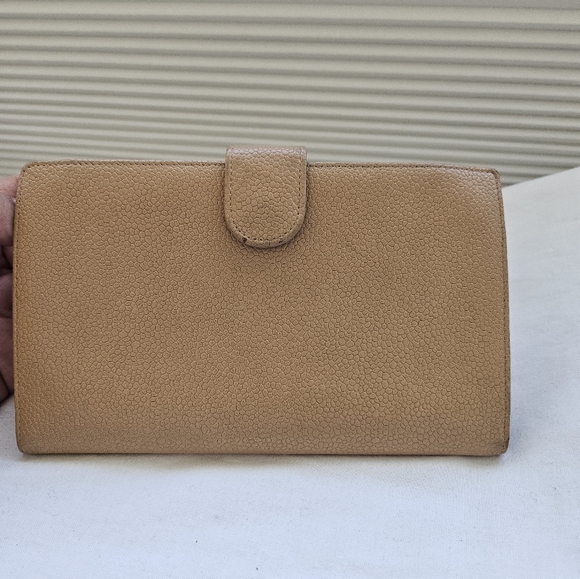 VGUC Chanel Caviar Leather Kisslock Beige Wallet Vintage - Picture 6 of 17